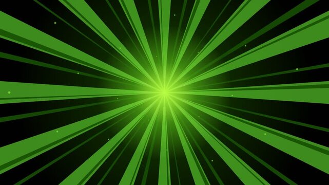 Green light rays emanating from center.