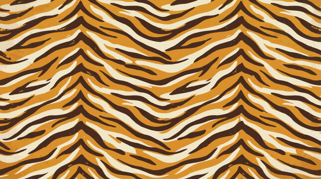 Retro 80s Tiger Stripe Seamless Pattern