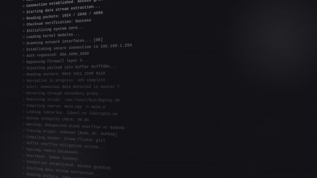 Cyber Security Command Prompt Terminal Executing Agentic AI Code Animation | Digital Hacking Interface