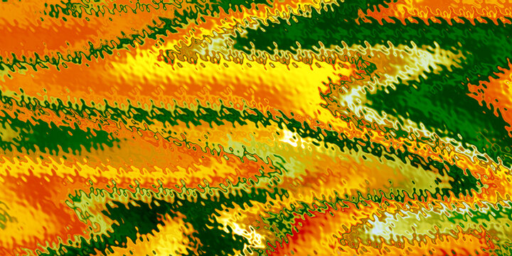 Wavy texture featuring zig zag patterns in shades of yellow orange and dark green creating vivid artistic digital backdrop.