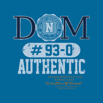 Vintage denim label typography design. Authentic 1993 distressed graphic vector illustration for t-shirt print, apparel, and streetwear. Retro badge patch logo.