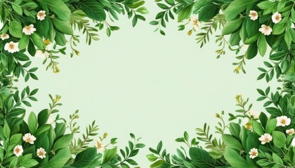 Fototapeta premium Greenery Floral Arch with Minimal Style Copy Space