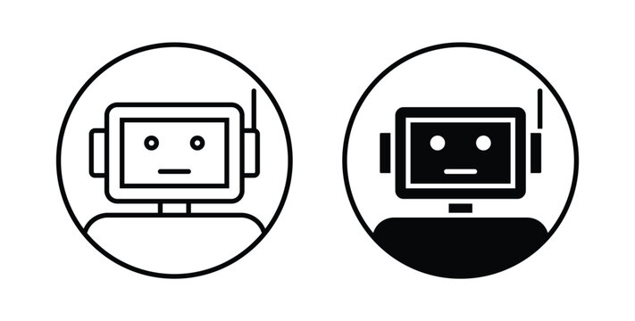 Bot icon linear pack. Editable solid icons