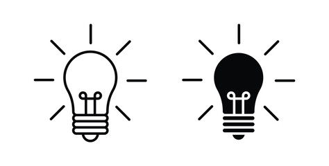 Bulb icon linear pack. Editable solid icons © Dawid