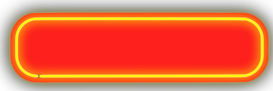 Bright orange rectangular button with yellow border