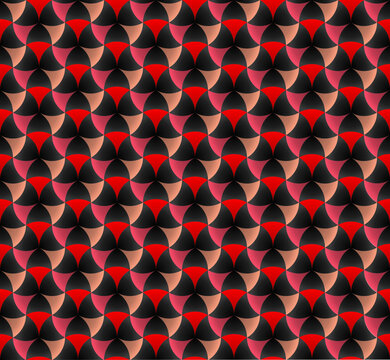 Geometric triangular pattern with pink and black colors