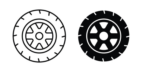 Car wheel icon linear pack. Editable solid icons © Dawid