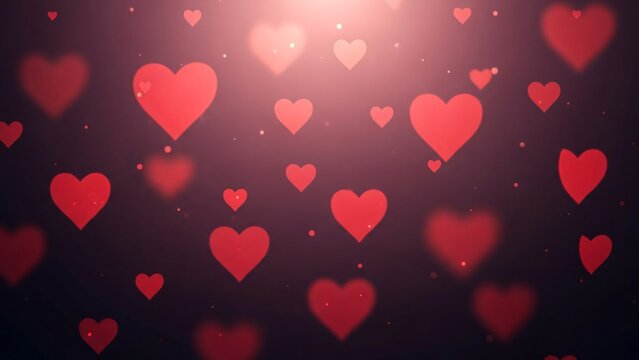 Romantic Red Heart Bokeh Background for Love and Valentine's Day Celebrations with Soft Focus and Warm Glow Effect for Greeting Cards and Invitations