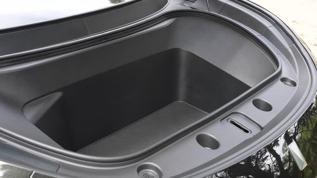 Front trunk (frunk) of Avatr 11 electric SUV showcasing modern storage space and innovative EV design. Perfect for automotive technology, electric vehicles, and future mobility content.