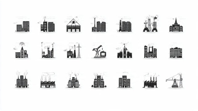 City skyline buildings and skyscrapers.