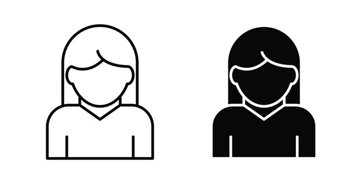 female icon linear pack. Editable solid icons
