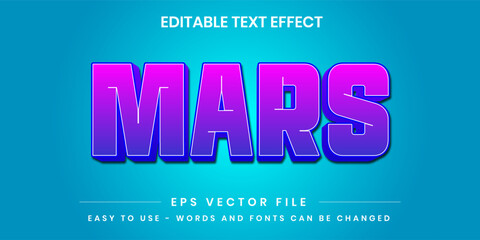 Fototapeta premium Mars Space Style Orange and Red 3D Editable Text Effect