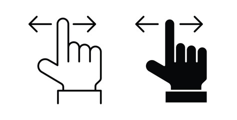Fototapeta premium Finger swipe icon linear pack. Editable solid icons