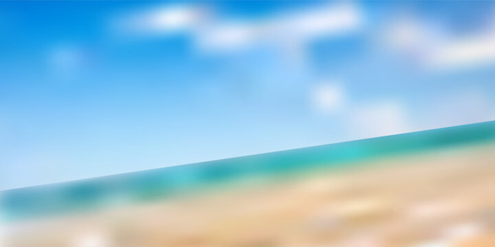 Beautiful Sandy Shoreline with Gentle Ocean Waves and Sunny Sky, desain