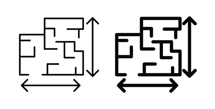 House plan icon linear pack. Editable solid icons