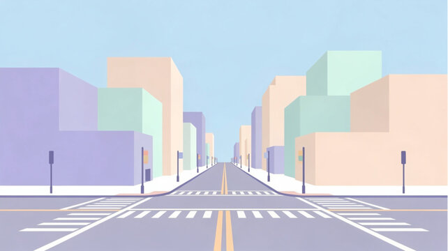 City street with crosswalk lines.