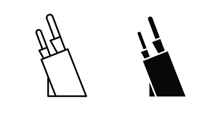 Kitchen knife block icon linear pack. Editable solid icons