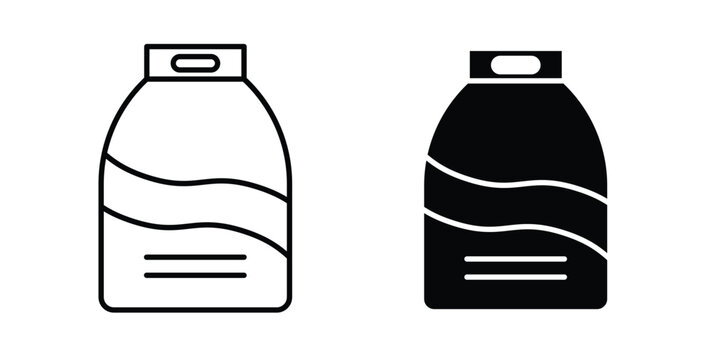Laundry detergent linear pack. Editable solid iconsicon linear pack. Editable solid icons