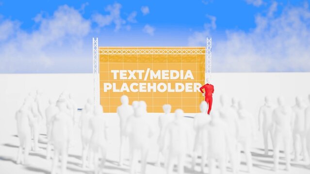 Billboard With People Mockup Scene 02