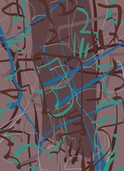 Abstract image for printing. Picture for modern interiors. The picture is painted by hand on a tablet. © neurostructure