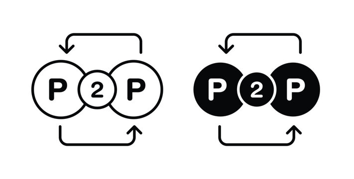 Peer to peer icon linear pack. Editable solid icons