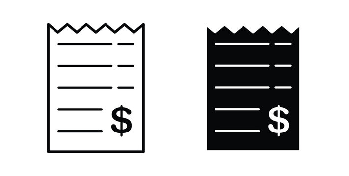 Receipt icon linear pack. Editable solid icons