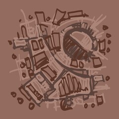 Abstract image for printing. Picture for modern interiors. The picture is painted by hand on a tablet. © neurostructure