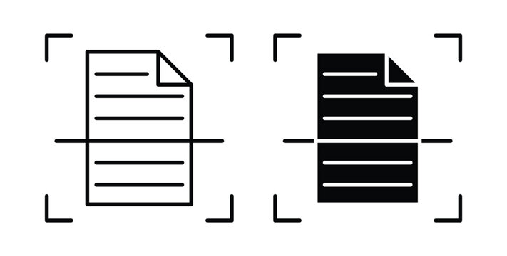 Scan documents icon linear pack. Editable solid icons