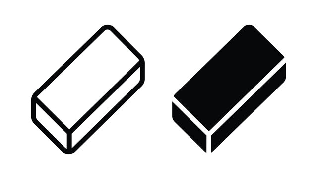 Black and white eraser icons