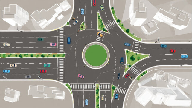 Aerial View of Traffic Circle Road.