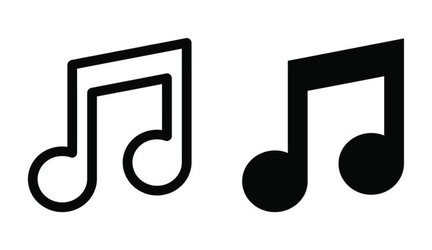 Black music notes on white background