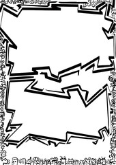 Obraz premium Minimalist abstract line art illustration with hite doodle pattern on white background