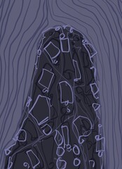 Abstract image for printing. Picture for modern interiors. The picture is painted by hand on a tablet. © neurostructure