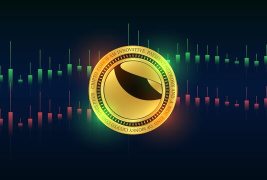 digital background image of the terra classic-lunch virtual currency. 3d illustration.
