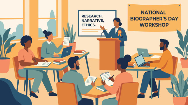 Diverse writers attending National Biographer Day workshop
