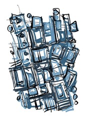 Abstract image for printing. Picture for modern interiors. The picture is painted by hand on a tablet. © neurostructure