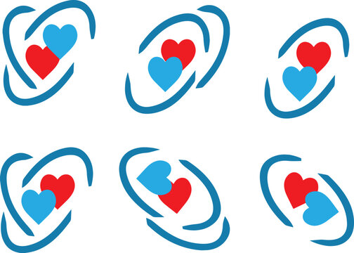 Illustrazione vettoriale di icone con cuori in diversi stili e forme. Ideale per amore, romanticismo, social media, design grafico, San Valentino e decorazioni creative.