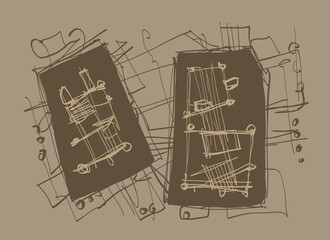 Abstract image for printing. Picture for modern interiors. The picture is painted by hand on a tablet. © neurostructure