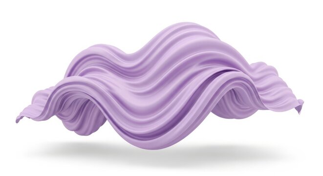 Purple Abstract Wave Form in Soft Ribbon Shapes.