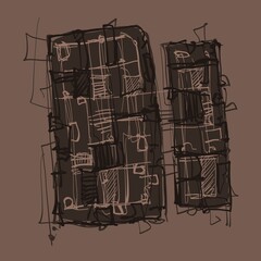 Abstract image for printing. Picture for modern interiors. The picture is painted by hand on a tablet. © neurostructure