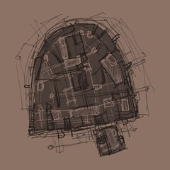 Abstract image for printing. Picture for modern interiors. The picture is painted by hand on a tablet. © neurostructure