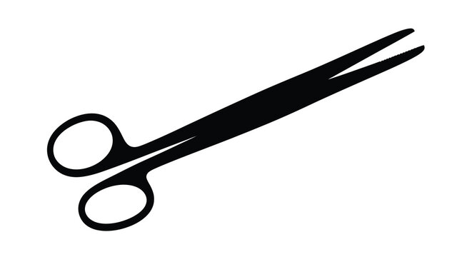 Surgical forceps silhouette on a white background
