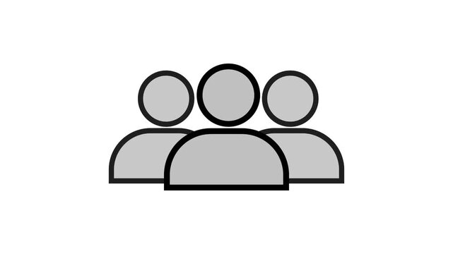 A group of people icon, Animated icon on a transparent background, alpha channel included.