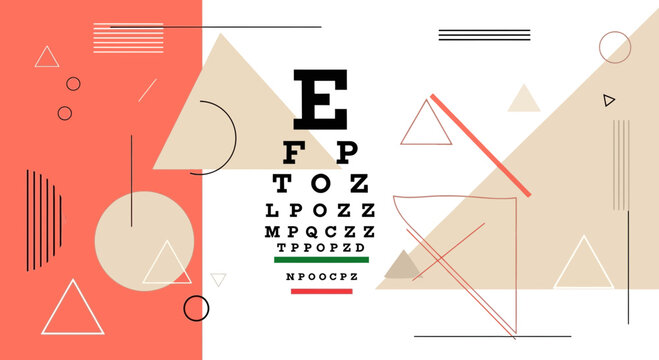 Abstract Eye Chart With Geometric Shapes: Visual Clarity and Modern Design Style