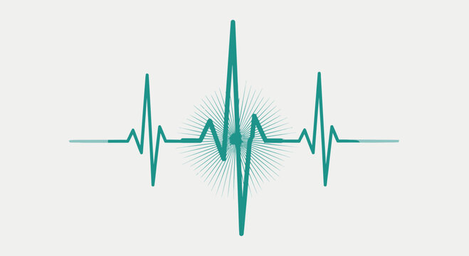 Abstract Graphic Depicting Vital Signs and Heartbeat Rhythm on a Neutral Backdrop