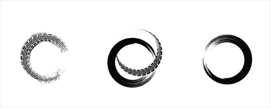 Japanese round brushstrokes. Vector Asian enso circles. Straight distress long lines set. Chinese black zen calligraphy elements. Abstract Buddhist border collection.modern