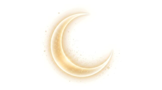 Crescent moon glowing on a white background with full moon crescent celestial ethereal heavenly astronomy abstract background isolated illumination supernatural