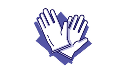 Obraz premium Abstract Illustration of Protective Gloves on Blue Background, Perfect for Design Purpose