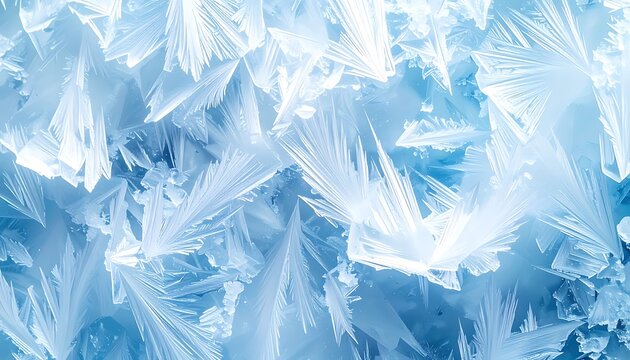 Ice Crystal Formation Close Up Macro.
