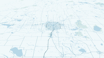Modern minimalist vector map of Edmonton, Alberta, Canada. High-quality scalable illustration of Edmonton city grid, North Saskatchewan River Valley, and downtown layout for posters an © AliRza